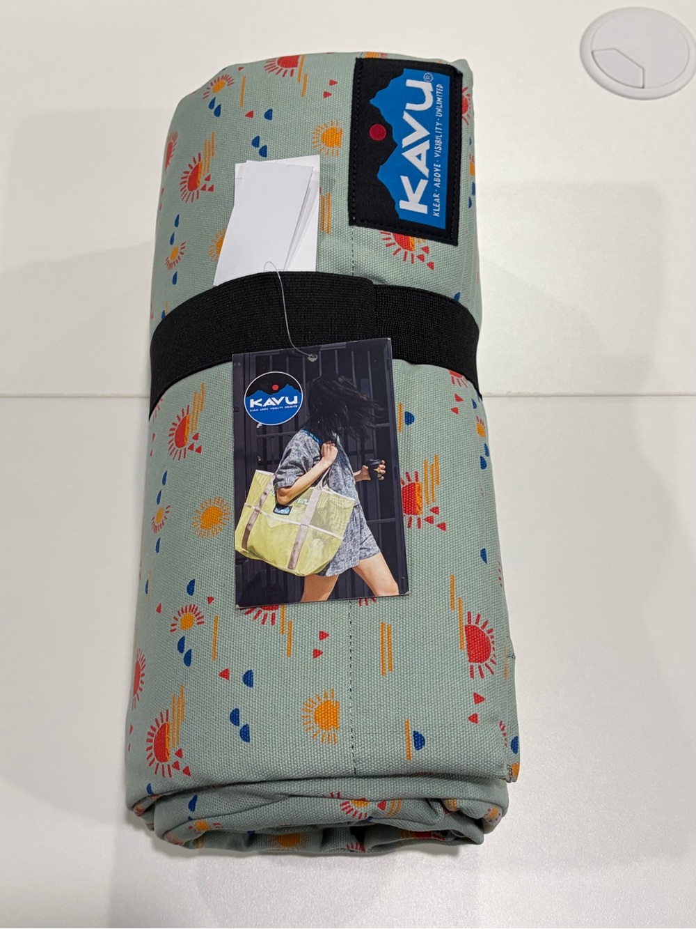 Kavu Swag Cotton Blanket 52x68" Kavu Sunset NWT Teal Pink Cotton Canvas